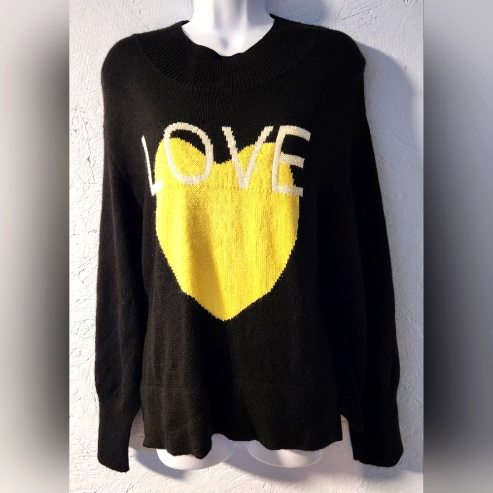 Victor Alfaro Collective Black & Yellow Oversized "LOVE" Sweater - S
